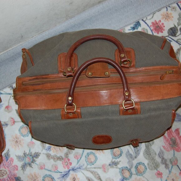 lot of 2 Ghurka No. 192 & NO .18 Ghurka Duffle Bag Leather and Canvas Vintage - Picture 5 of 15
